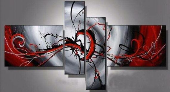 4 Series on canvas mistyFlower Painting wall Hanging