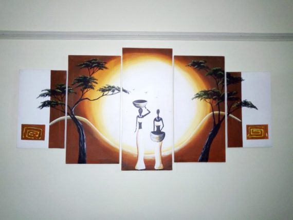 5 Series on canvas masai ladies Painting wall Hanging