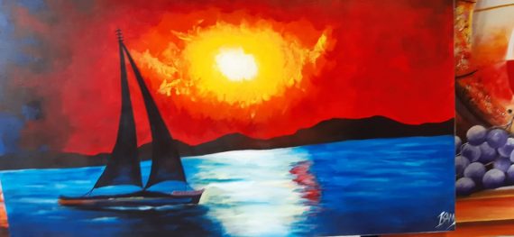Oncanvas Boatonsea Painting wall Hanging