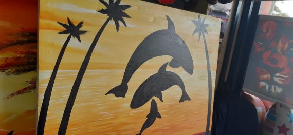 Oncanvas Fish Painting wall Hanging