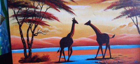 Oncanvas giraffes Painting wall Hanging