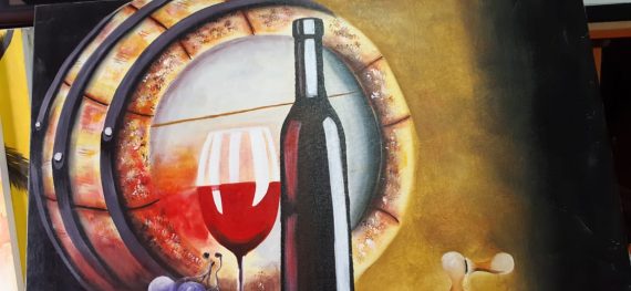Oncanvas wineglass Painting wall Hanging