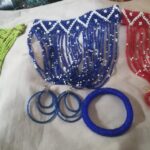 Beaded necklace set with earing
