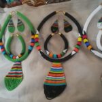 Dovetailed beaded choker tube necklace set