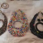 Spiral beaded necklace set with earing