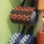 ROUND WOODEN BEADED BASKET