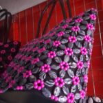 FLOWERED CEREMIC BEADED HANDBAG