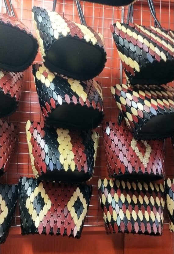 OVAL WOODED BASKET BEADS