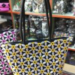 STAR CERAMIC BEADED HANDBAG WITH WOVEN HANDLE