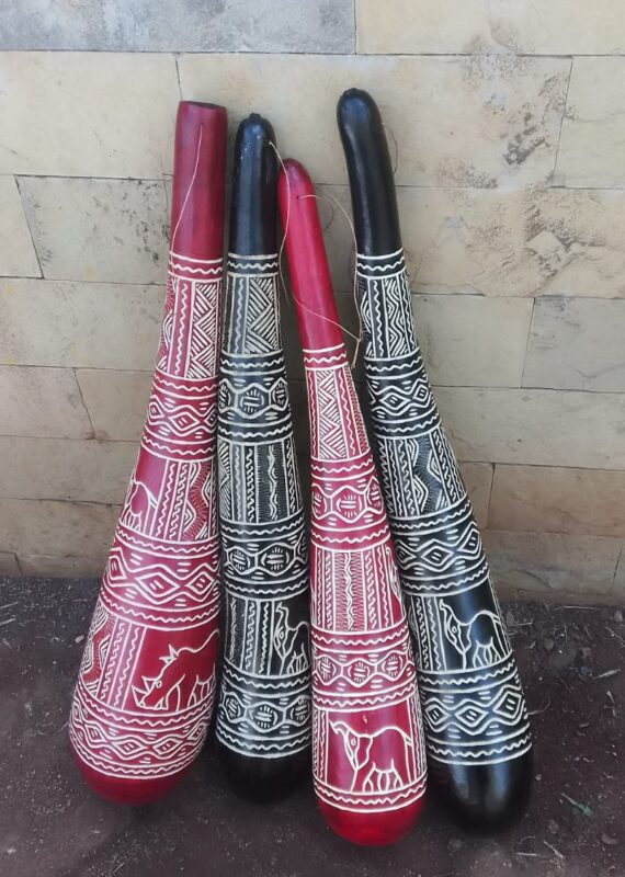 Decorated long gourds