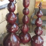 Decorated tall gourds vases