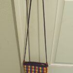 College cross body wooden bead sling bag