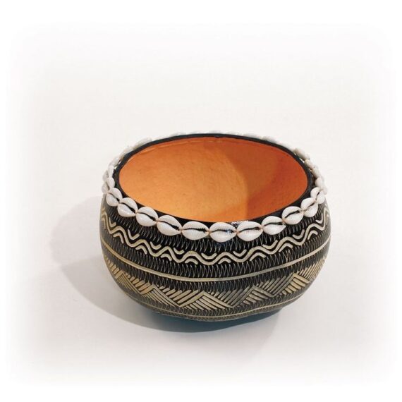 Etched Gourd flower vases with shell tops