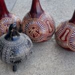 Etched and aluminium decorated gourds3