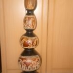Etched gourd lampstand