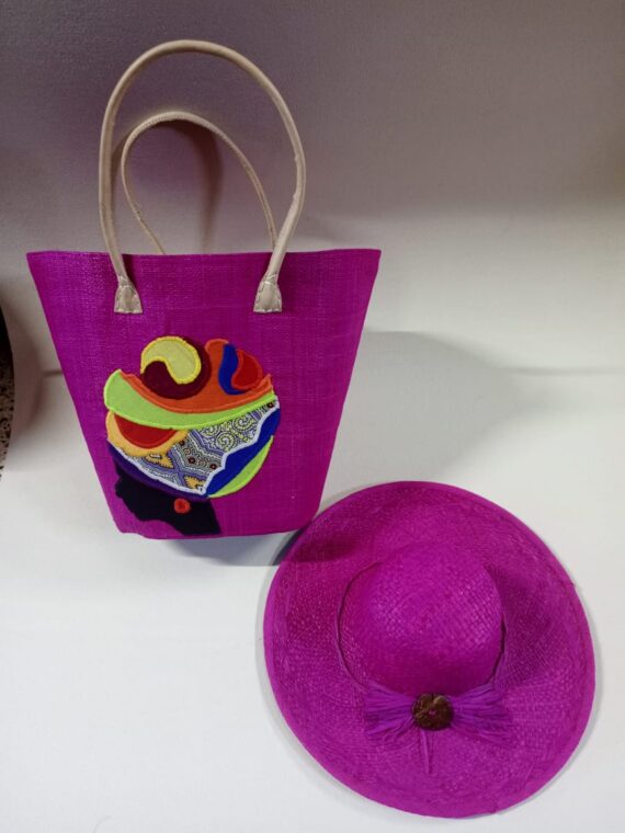 Madagascar Handwoven bag with a Hat (2)