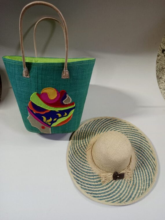 Madagascar Handwoven bag with a Hat (4)