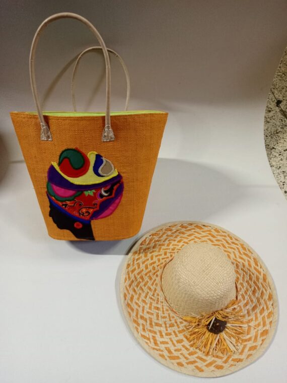 Madagascar Handwoven bag with a Hat (5)