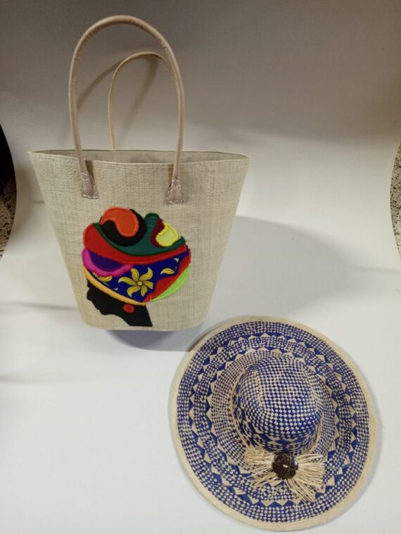 Madagascar Handwoven bag with a Hat (6)