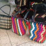 Oval woden bead bags Kenyan made