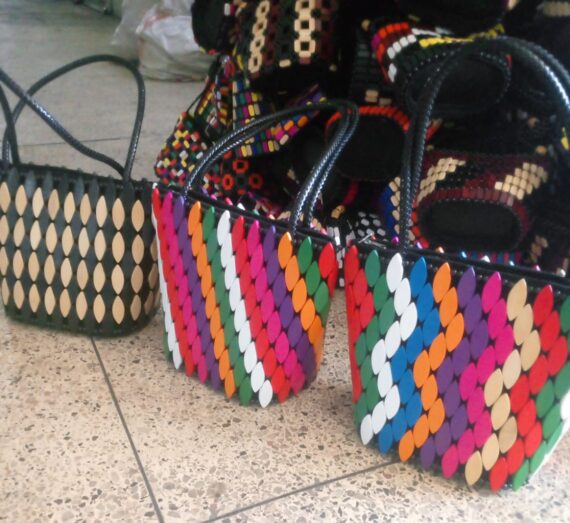 Oval woden bead bags Kenyan made
