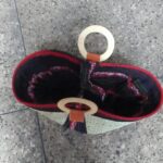 Raffian ankara Shoping or travel Basket with wooden handle
