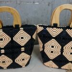 Designed Wooden Bead Bag Wooden Handle Kenya made (2)