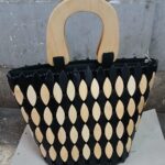 Designed Wooden Oval Bead Bag Wooden Handle Kenya made (4)