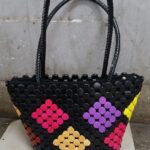 Designed Wooden round Bead Bag Kenya made