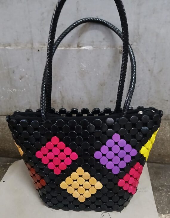 Designed Wooden round Bead Bag Kenya made