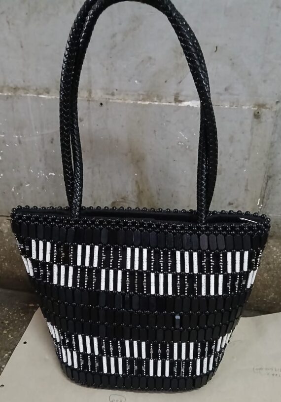 Designed plastic straw Bead Bag Kenya made