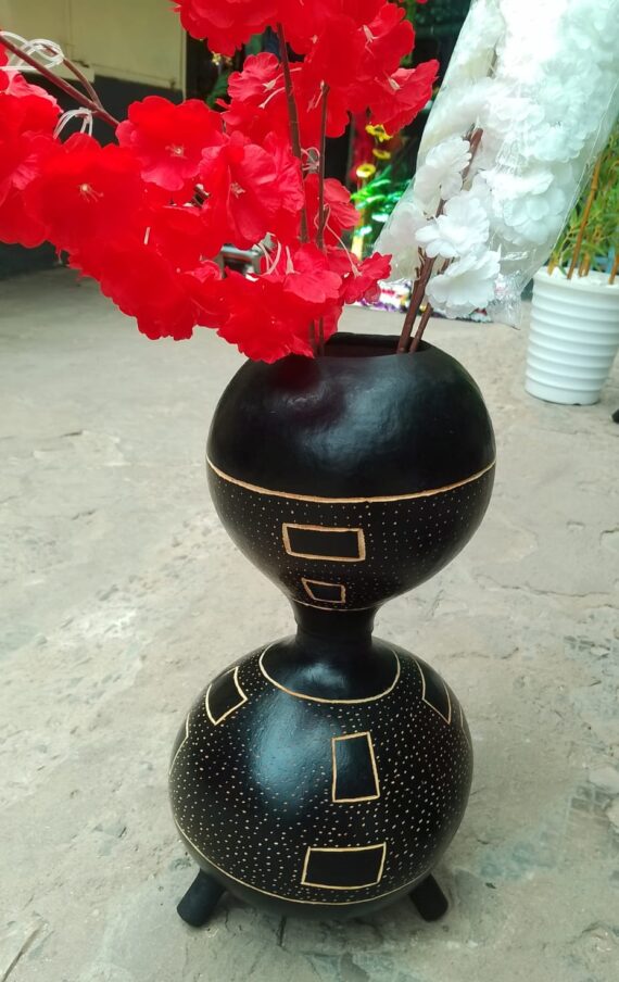 Etched double gourd flower vase