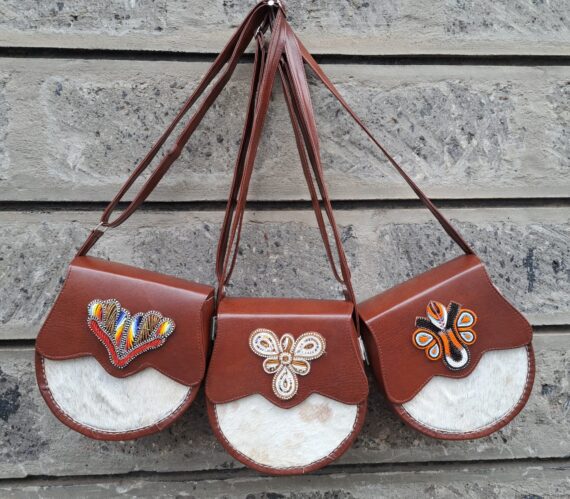 Leather and pure cowskin Boho Zulu crossbags