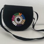 kenyan made cluctch handbags with flower wooden bead