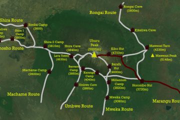 mt kilimanjaro map marangu